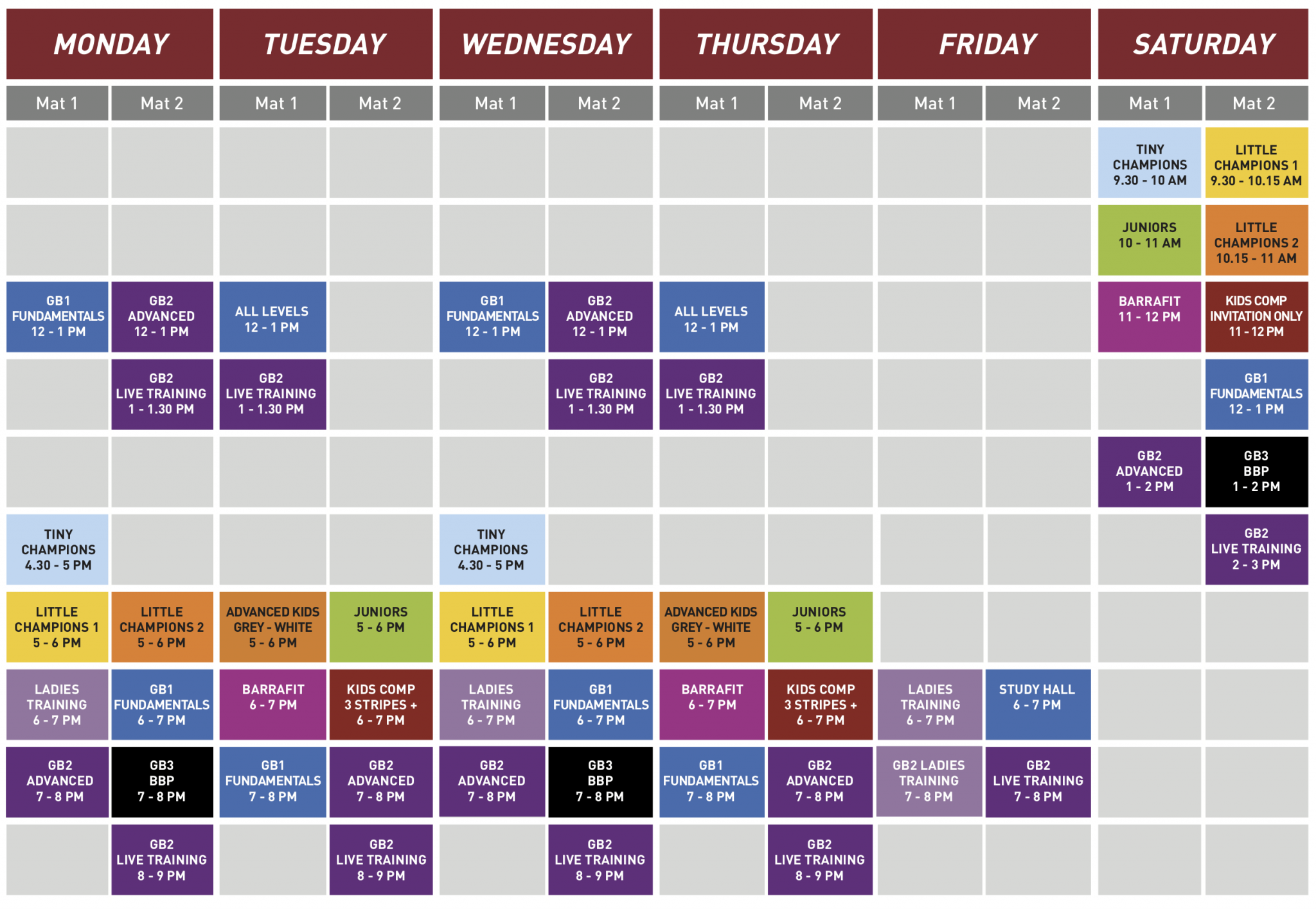 New Timetable for Gracie Barra Nottingham - Gracie Barra